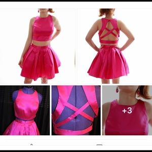 Pink two-piece homecoming dress